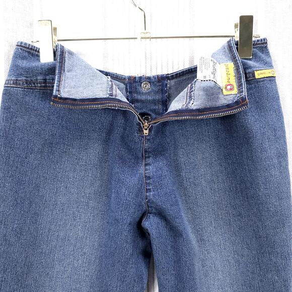 Y2K Vintage Gasoline Jeans Womens 11 Blue Embroidered Flare‎ Bootcut Low Rise - Picture 13 of 14